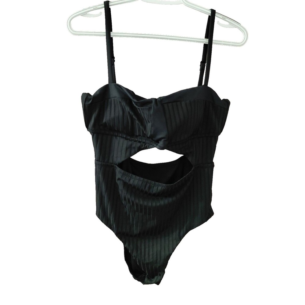 Sanctuary Ribbed Banded Cutout Size Large Women's Swimsuit SARR24604